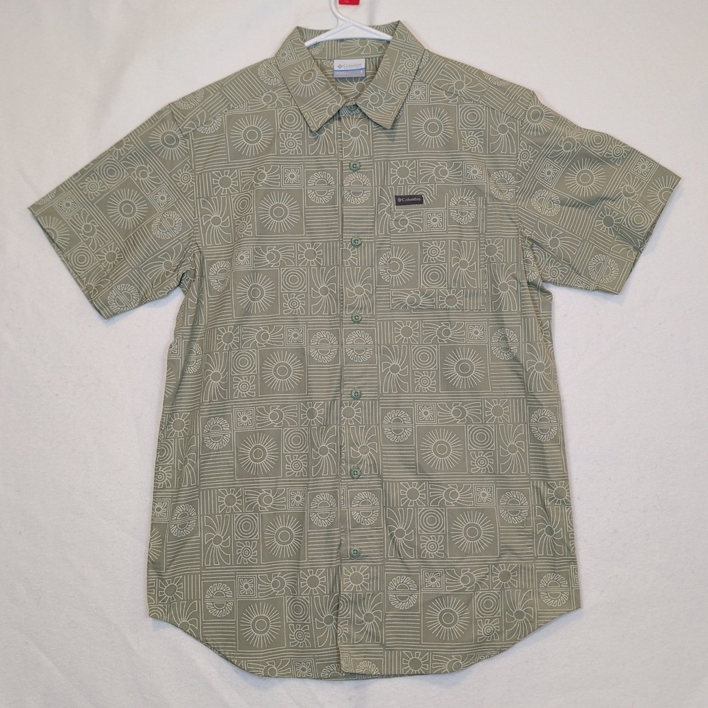 Columbia Tech Trail Utility Printed Shirt Safari Blazing Trails Mens Small